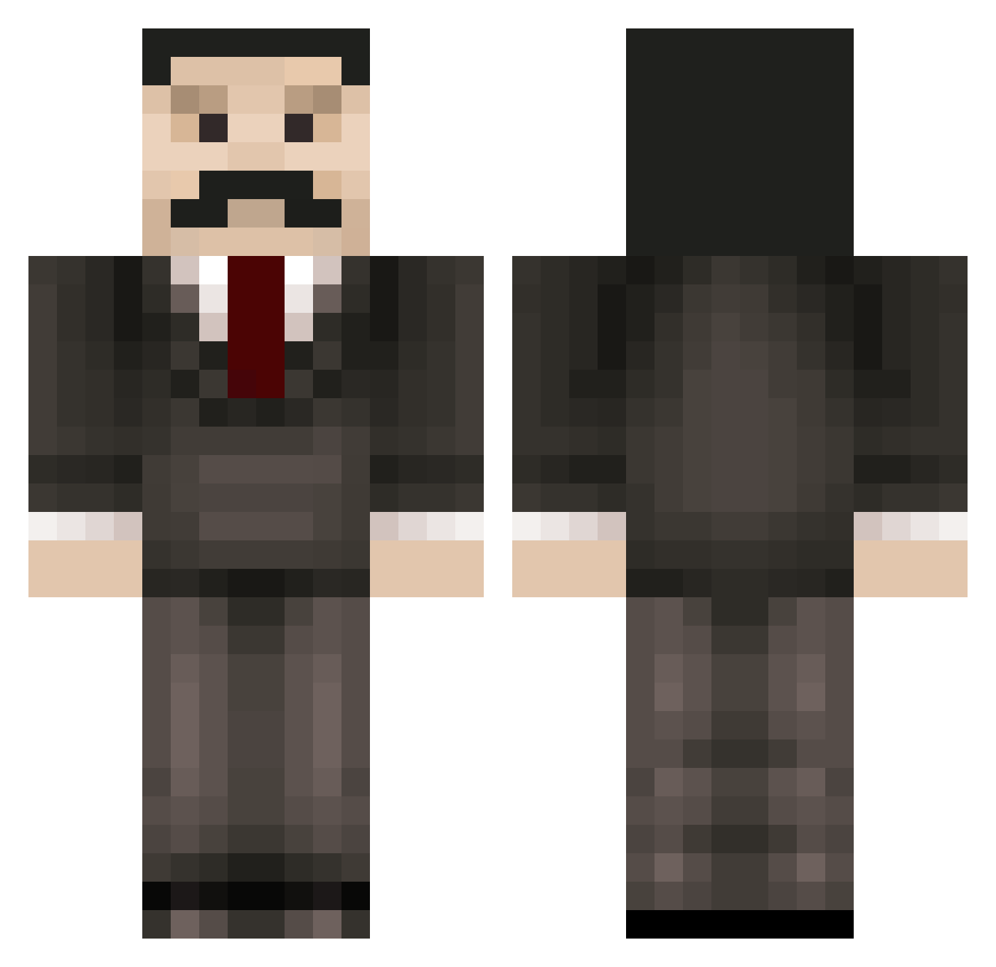 LittleA2k Minecraft skin, front and back view
