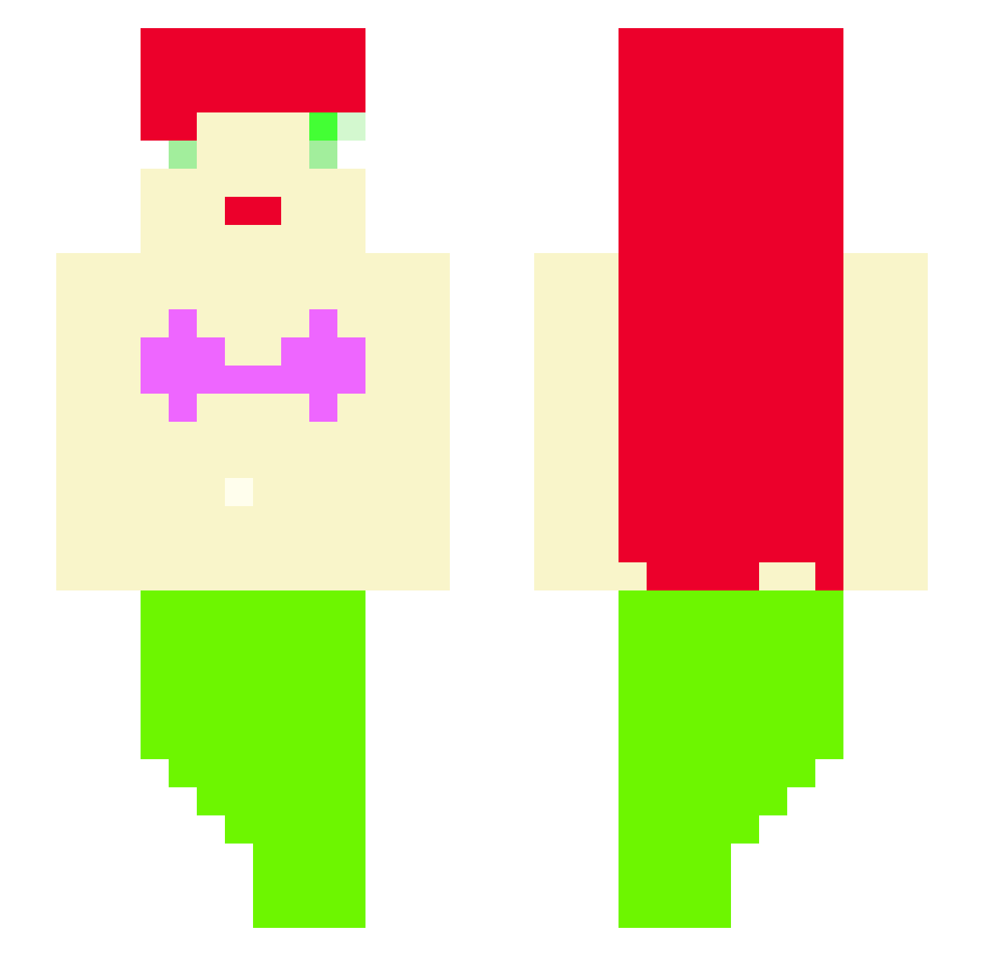 TrapperSebi Minecraft skin, front and back view
