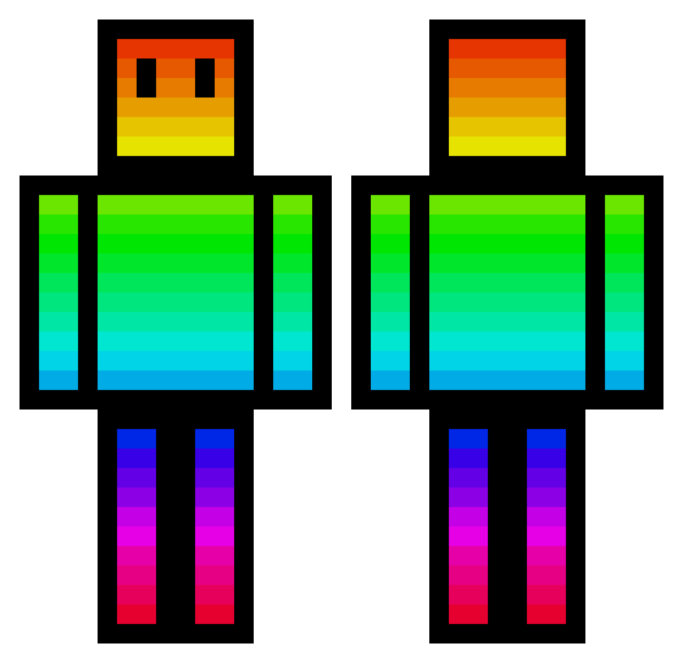 Servile Minecraft skin, front and back view