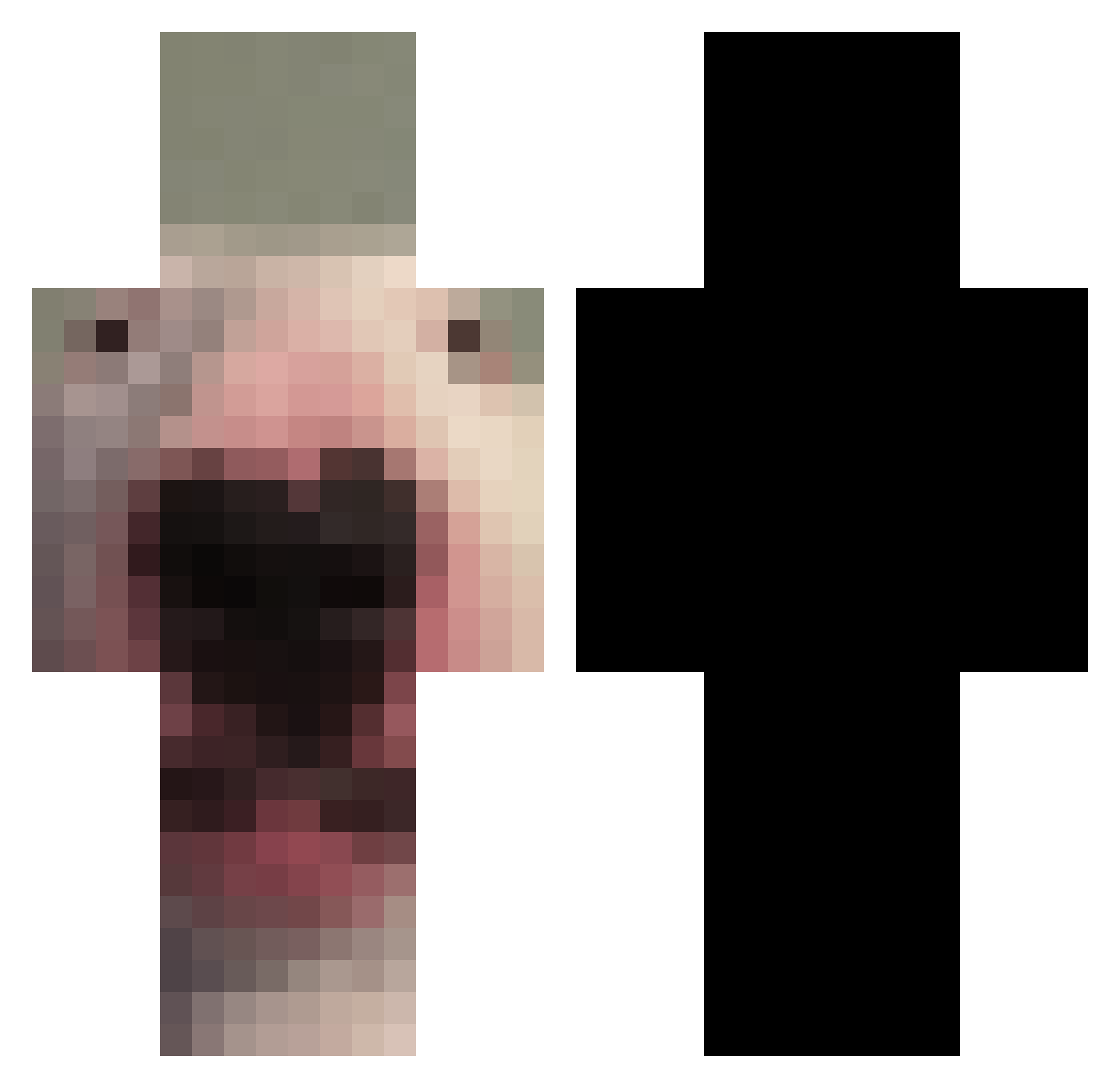 Bruh_37 Minecraft skin, front and back view