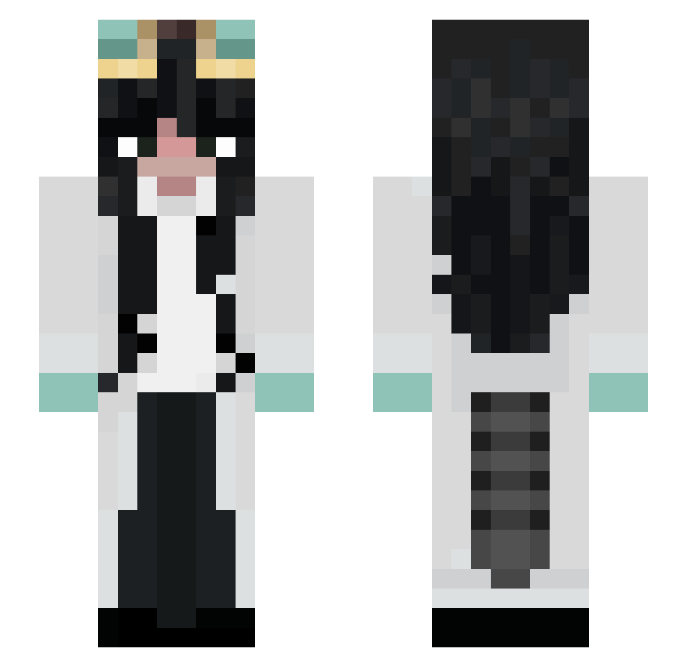 cluelesslyn Minecraft skin, front and back view
