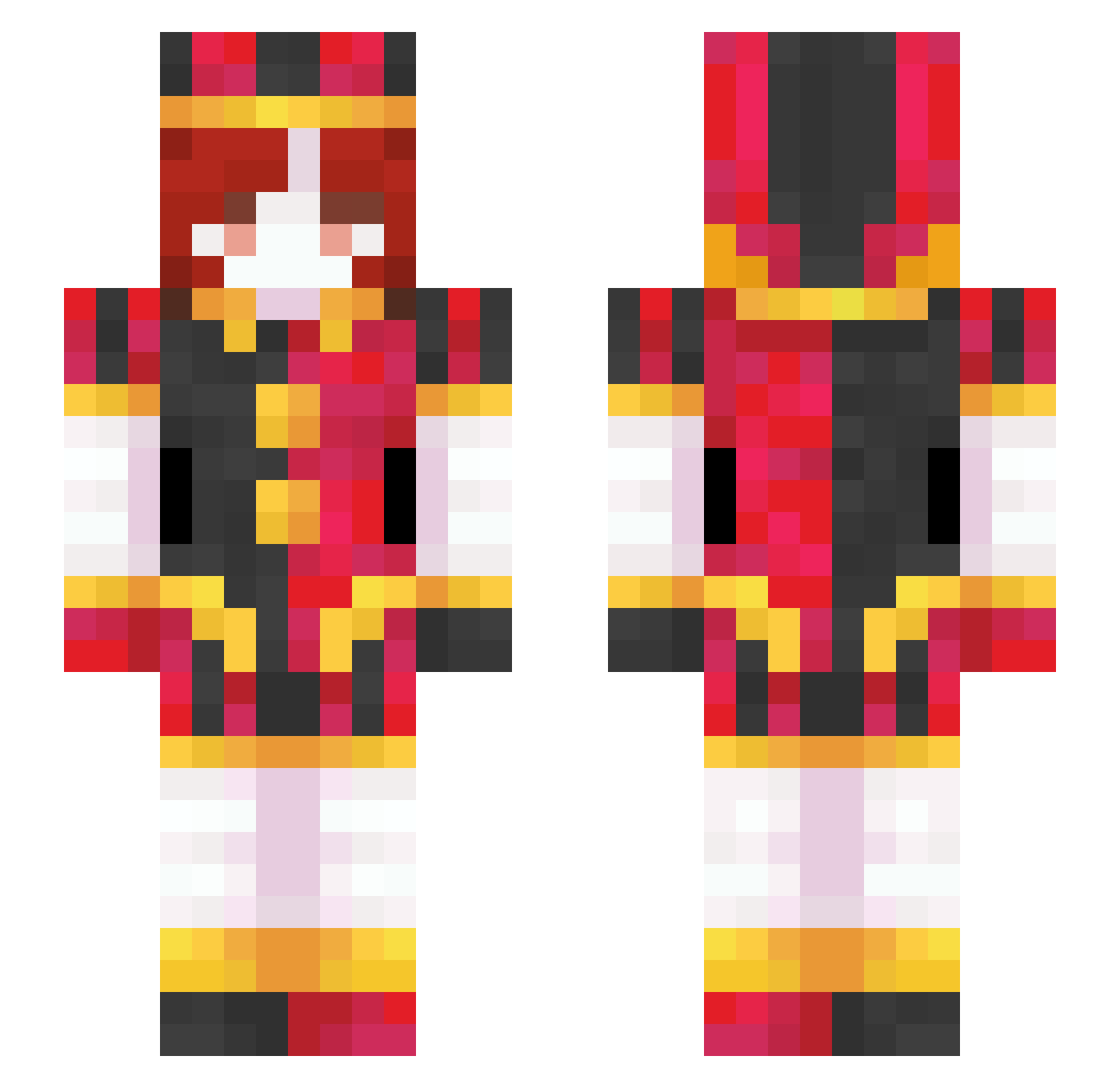 RenchantToy Minecraft skin, front and back view