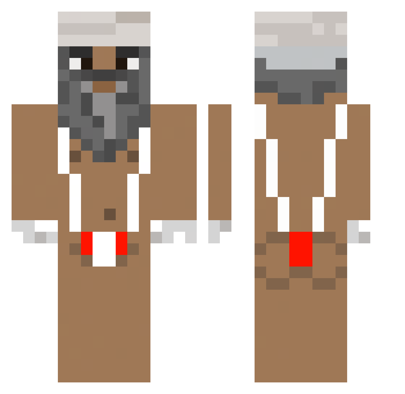 MistaBanks Minecraft skin, front and back view