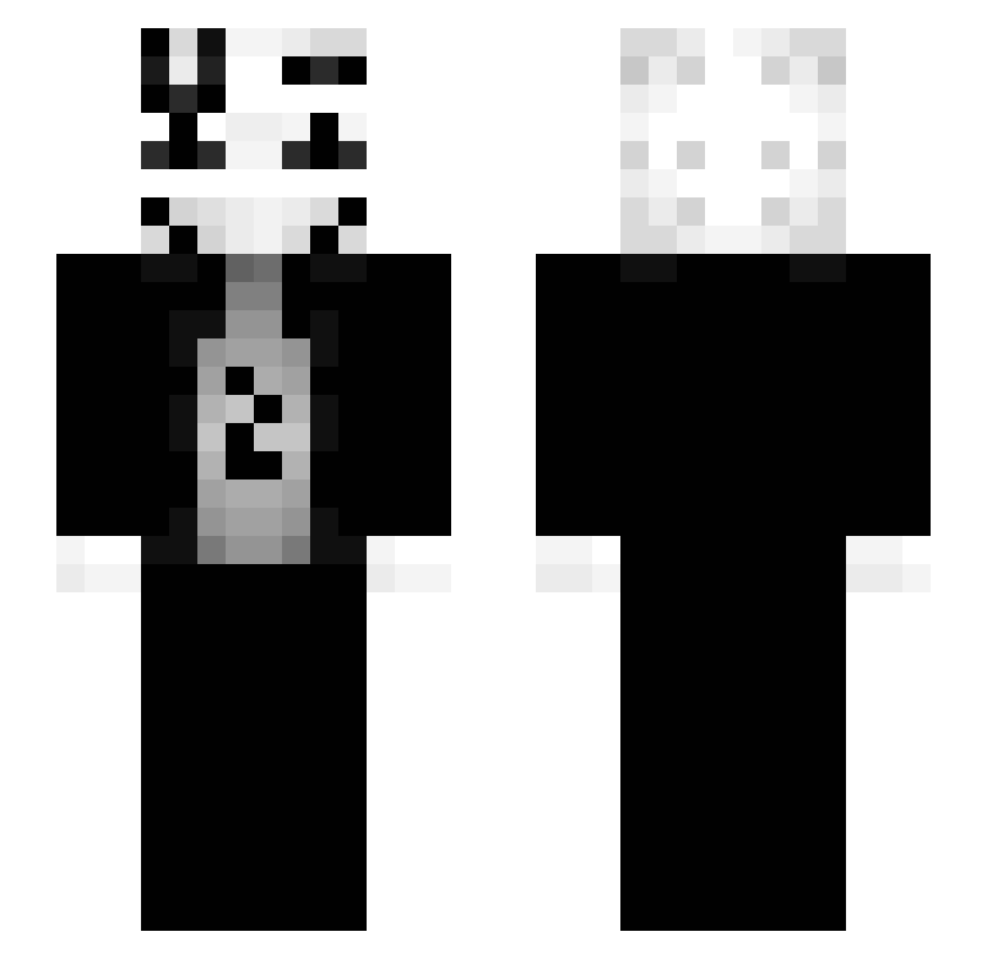 gutterzombie Minecraft skin, front and back view