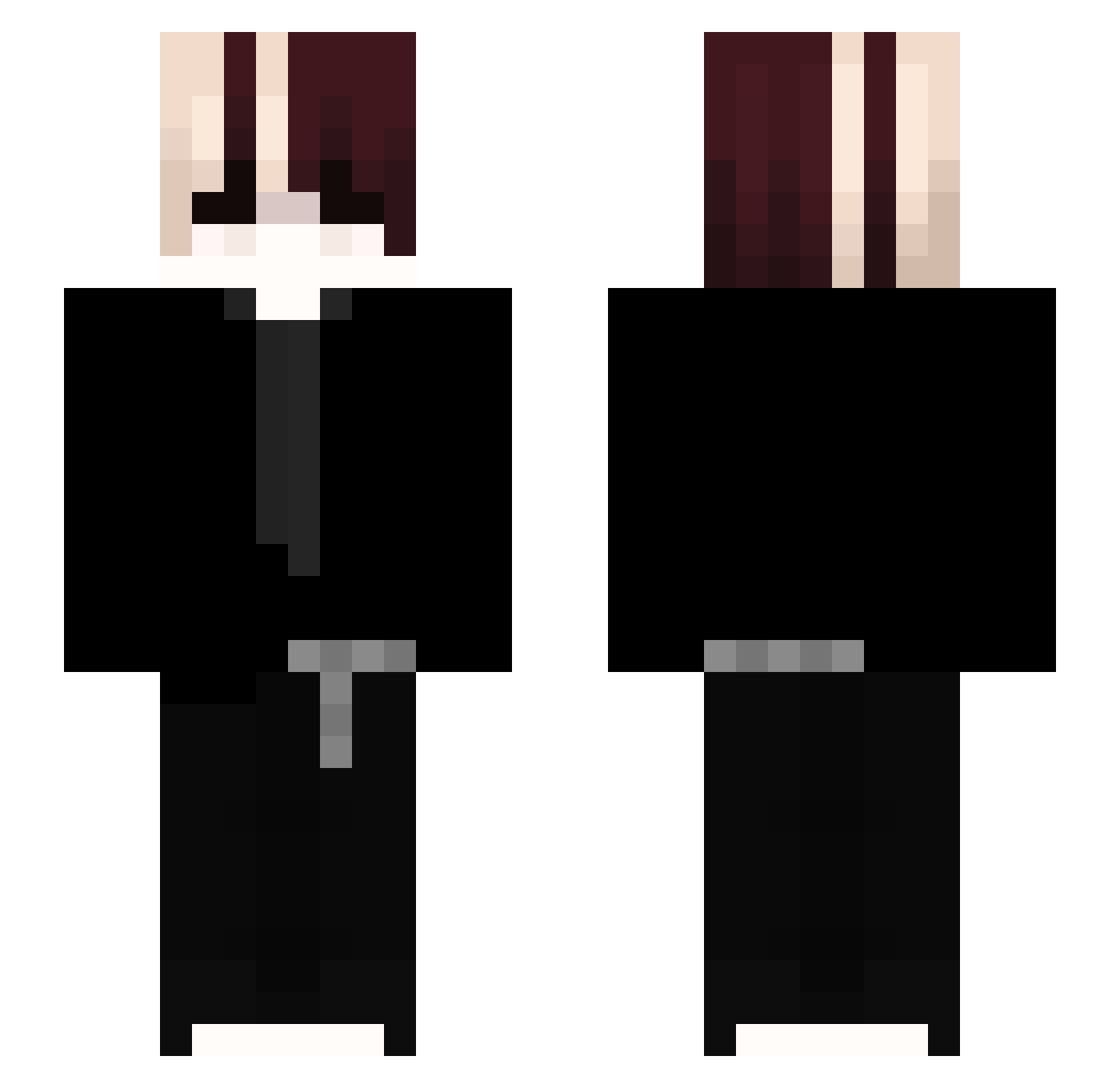 TimeYears Minecraft skin, front and back view