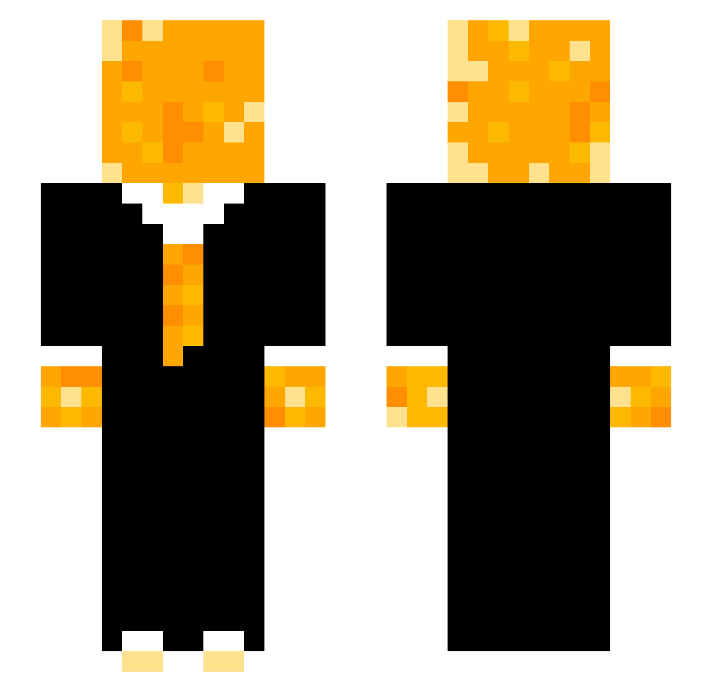 winteried Minecraft skin, front and back view
