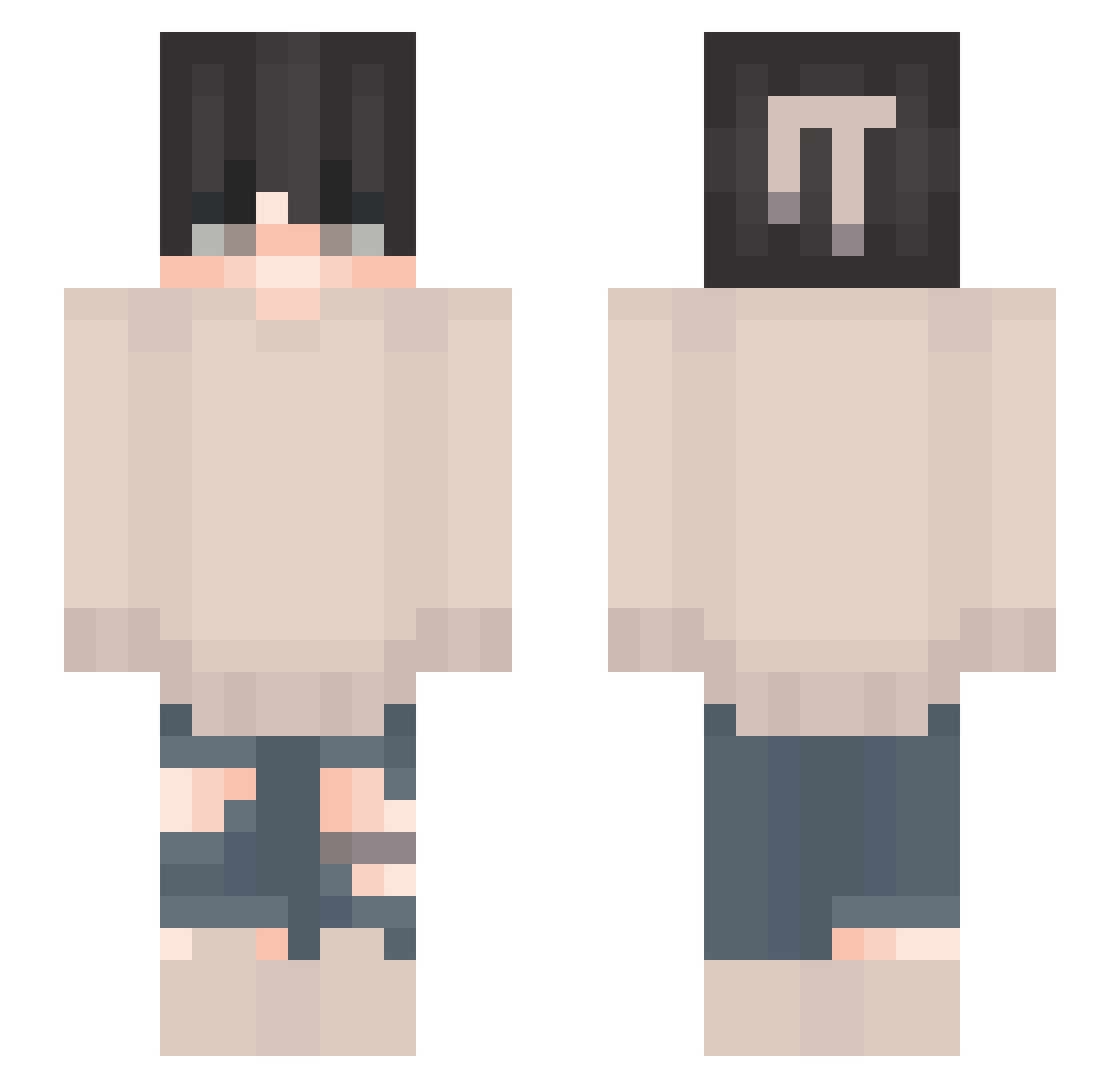Fr1lah Minecraft skin, front and back view
