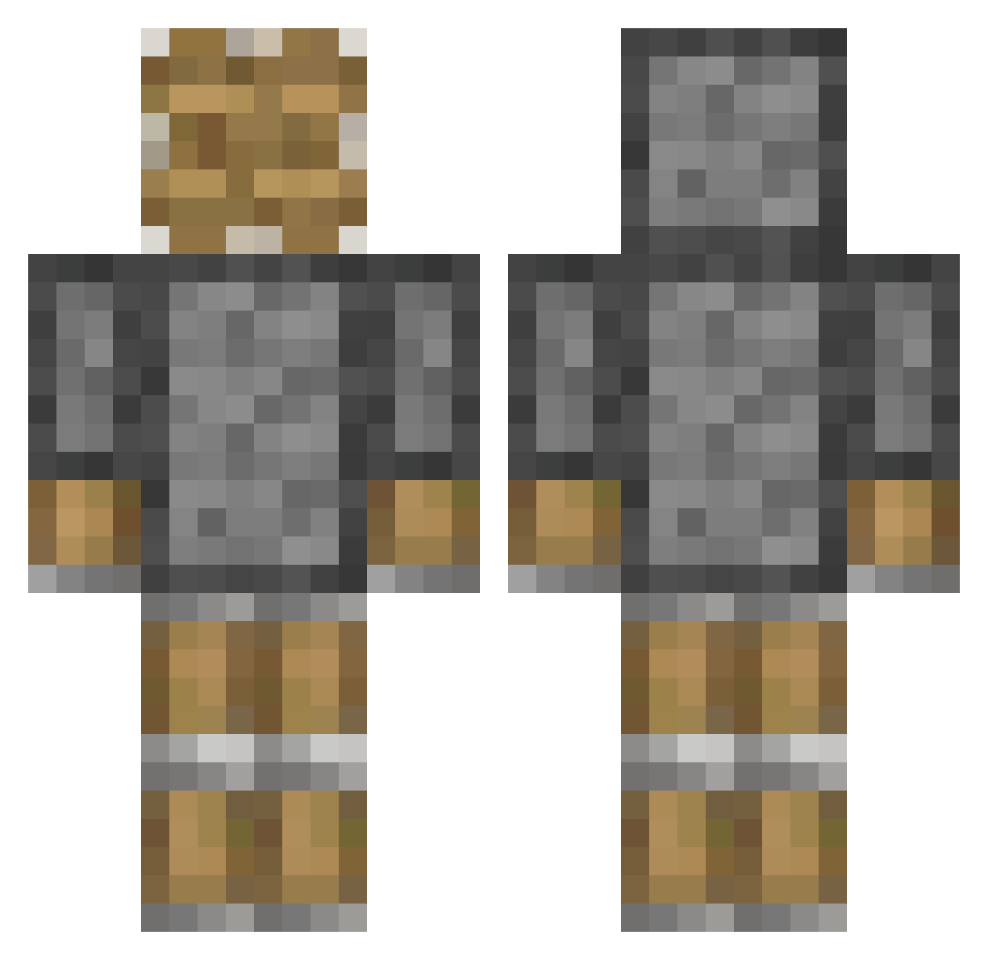 Ergastic Minecraft skin, front and back view