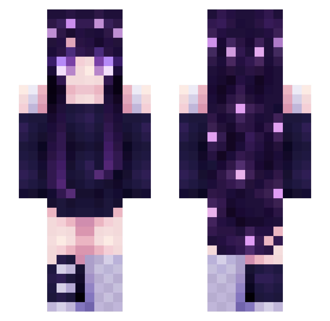 SimplyLuxurion Minecraft skin, front and back view