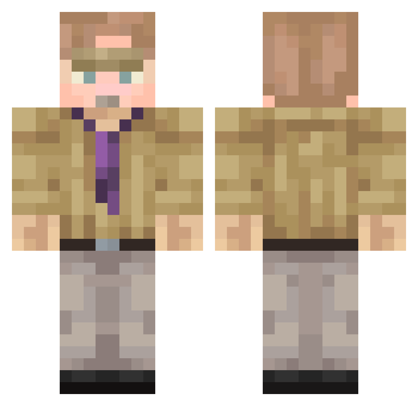 Snl4ik Minecraft skin, front and back view