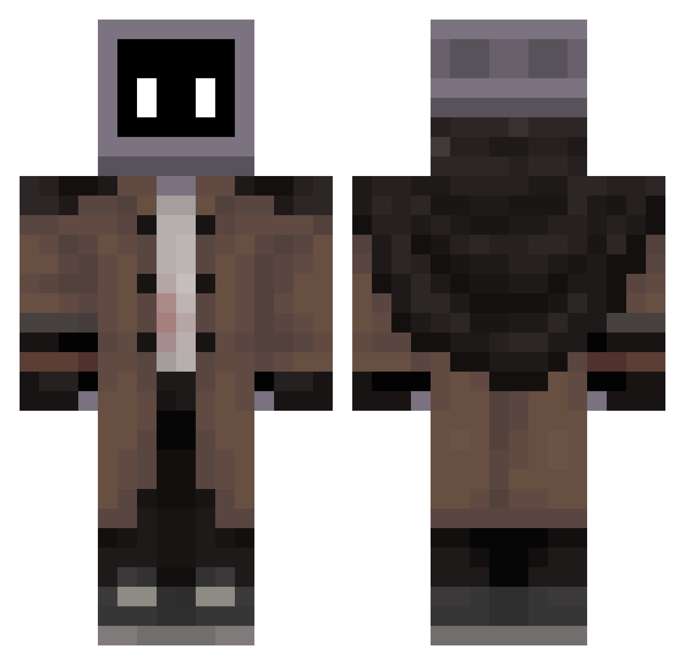 SmolRandomHuman Minecraft skin, front and back view