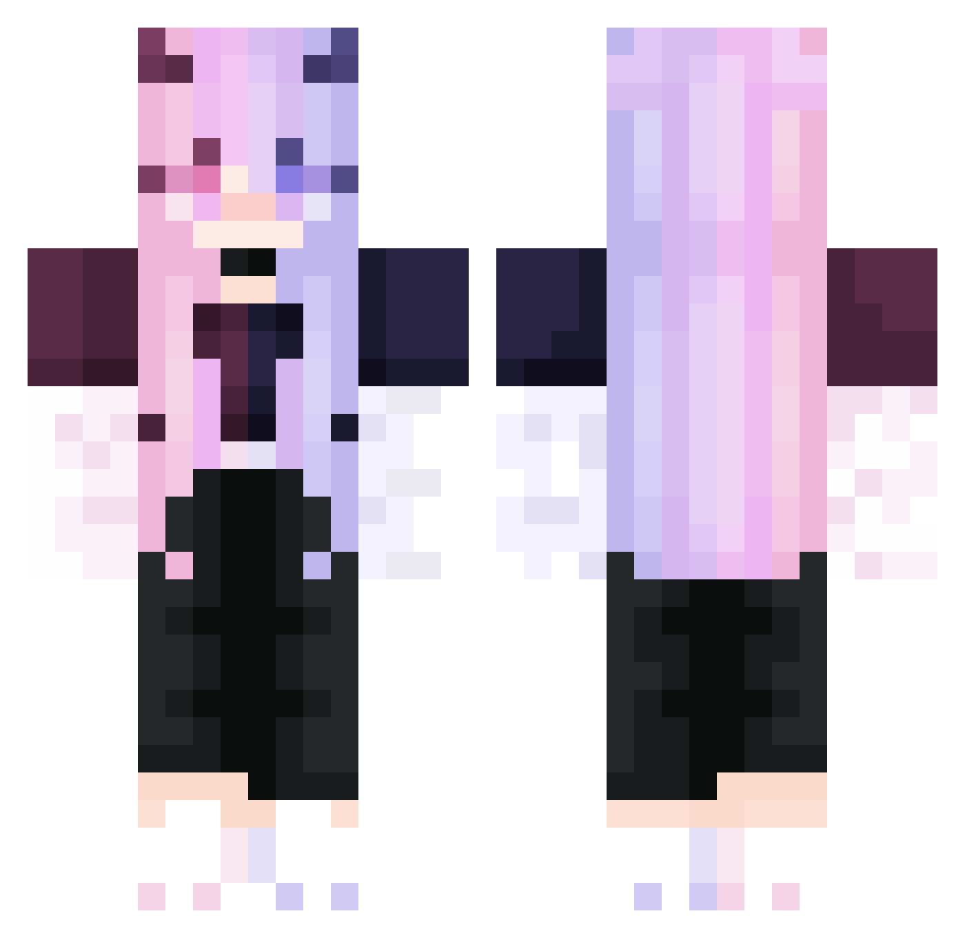 wcsmjj Minecraft skin, front and back view