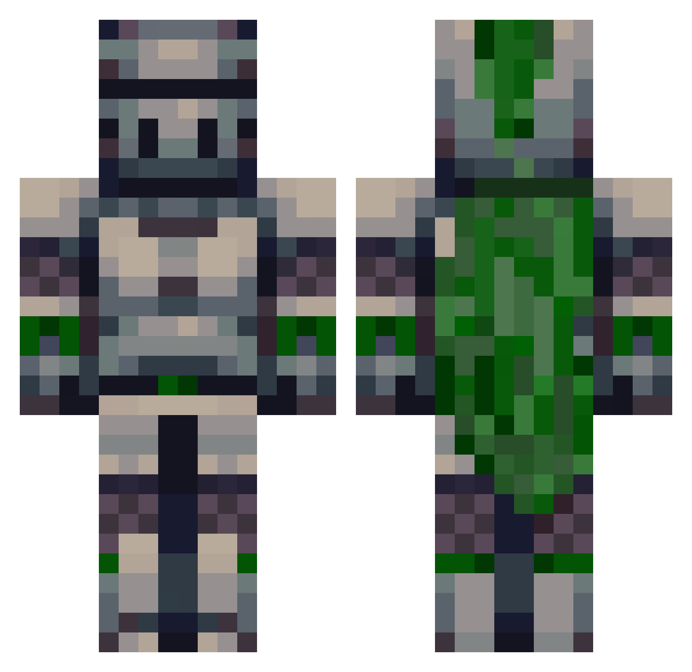 ShallowFox94 Minecraft skin, front and back view