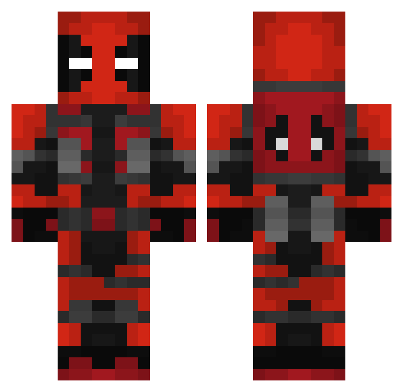 krclln Minecraft skin, front and back view