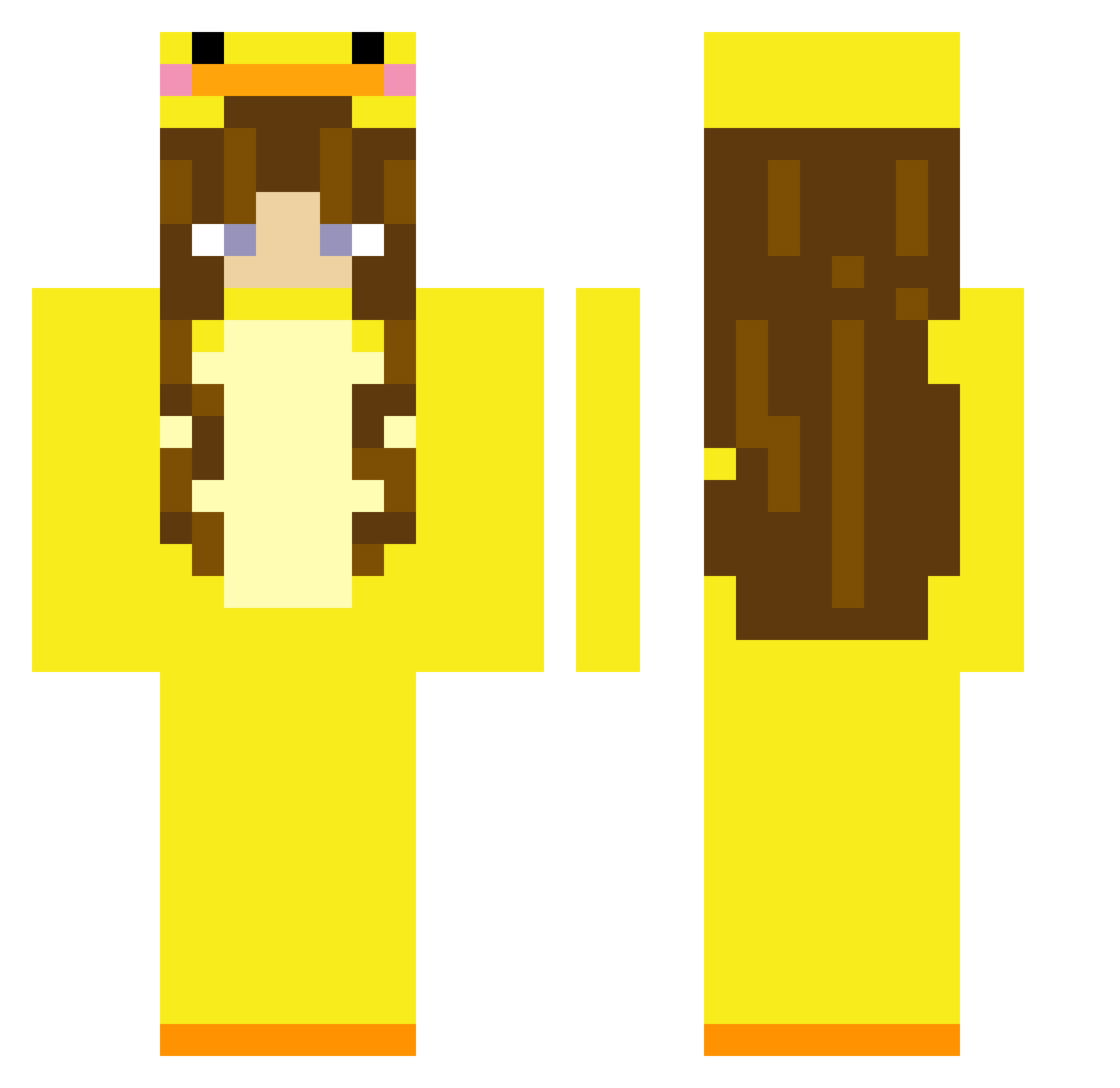 emellohi Minecraft skin, front and back view