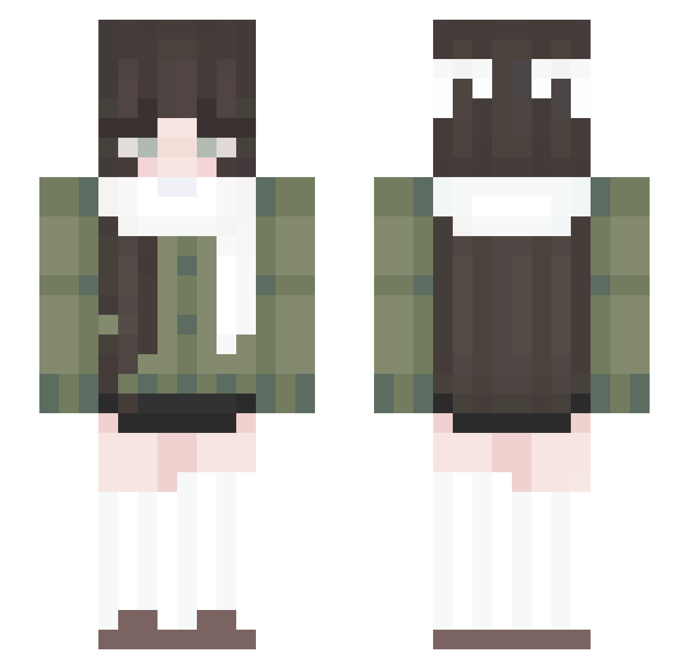 eviqus Minecraft skin, front and back view
