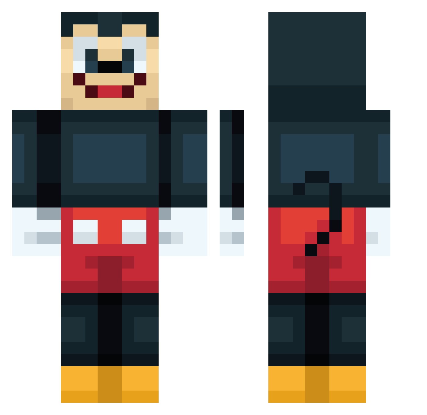 lesvia Minecraft skin, front and back view