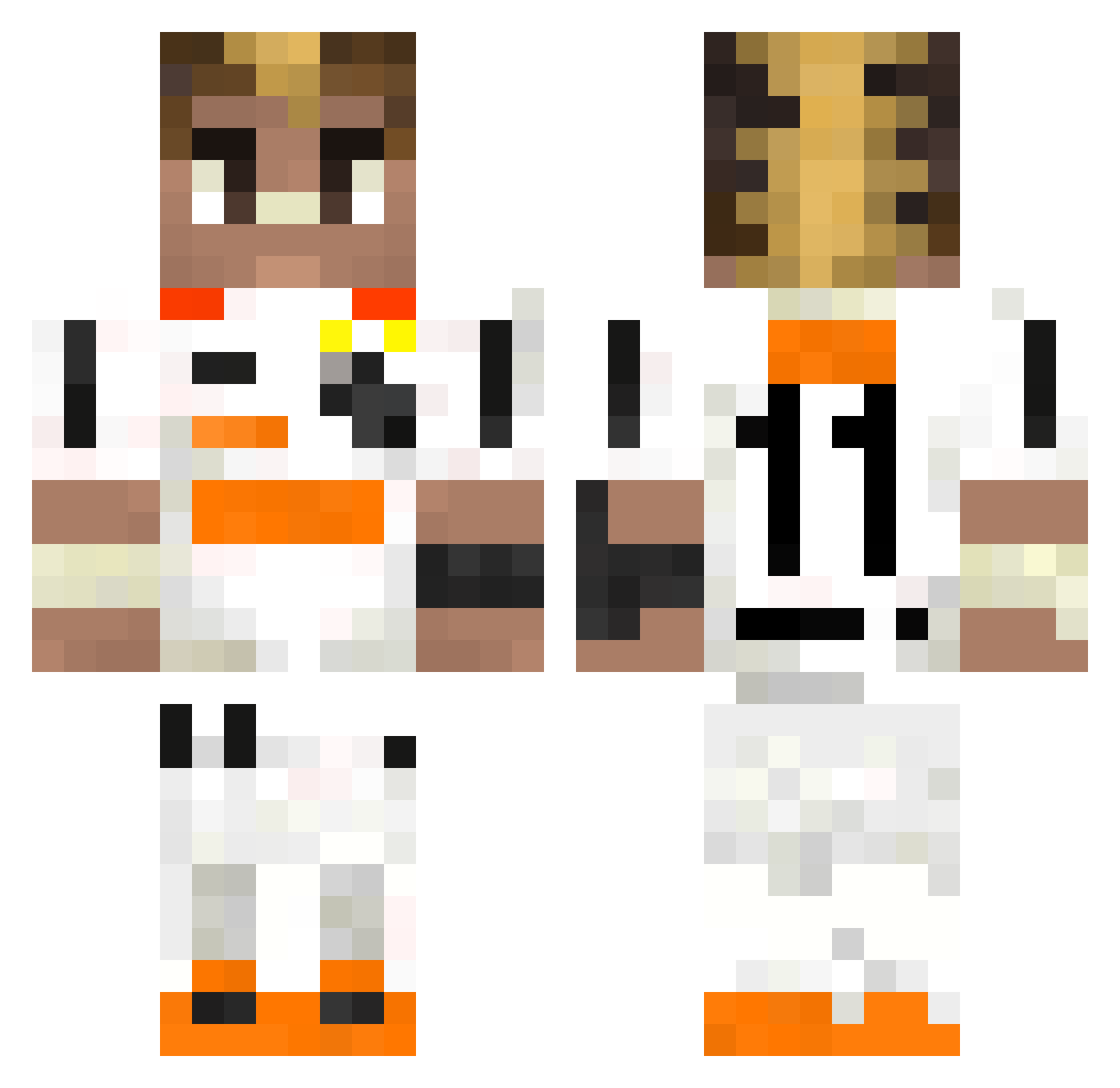 rcdGO Minecraft skin, front and back view