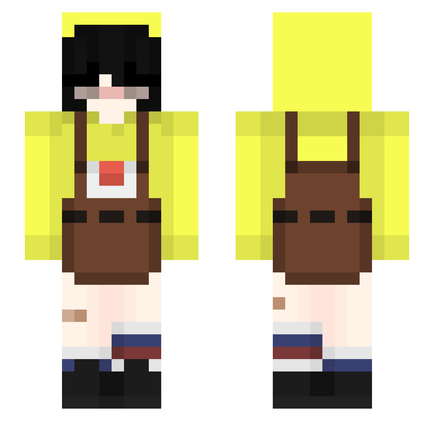 tsuchhori Minecraft skin, front and back view