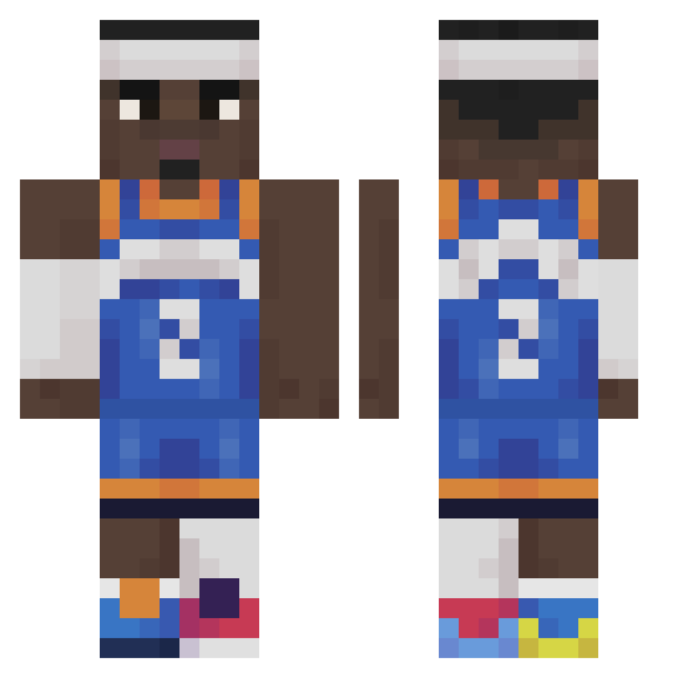 Ochizu Minecraft skin, front and back view