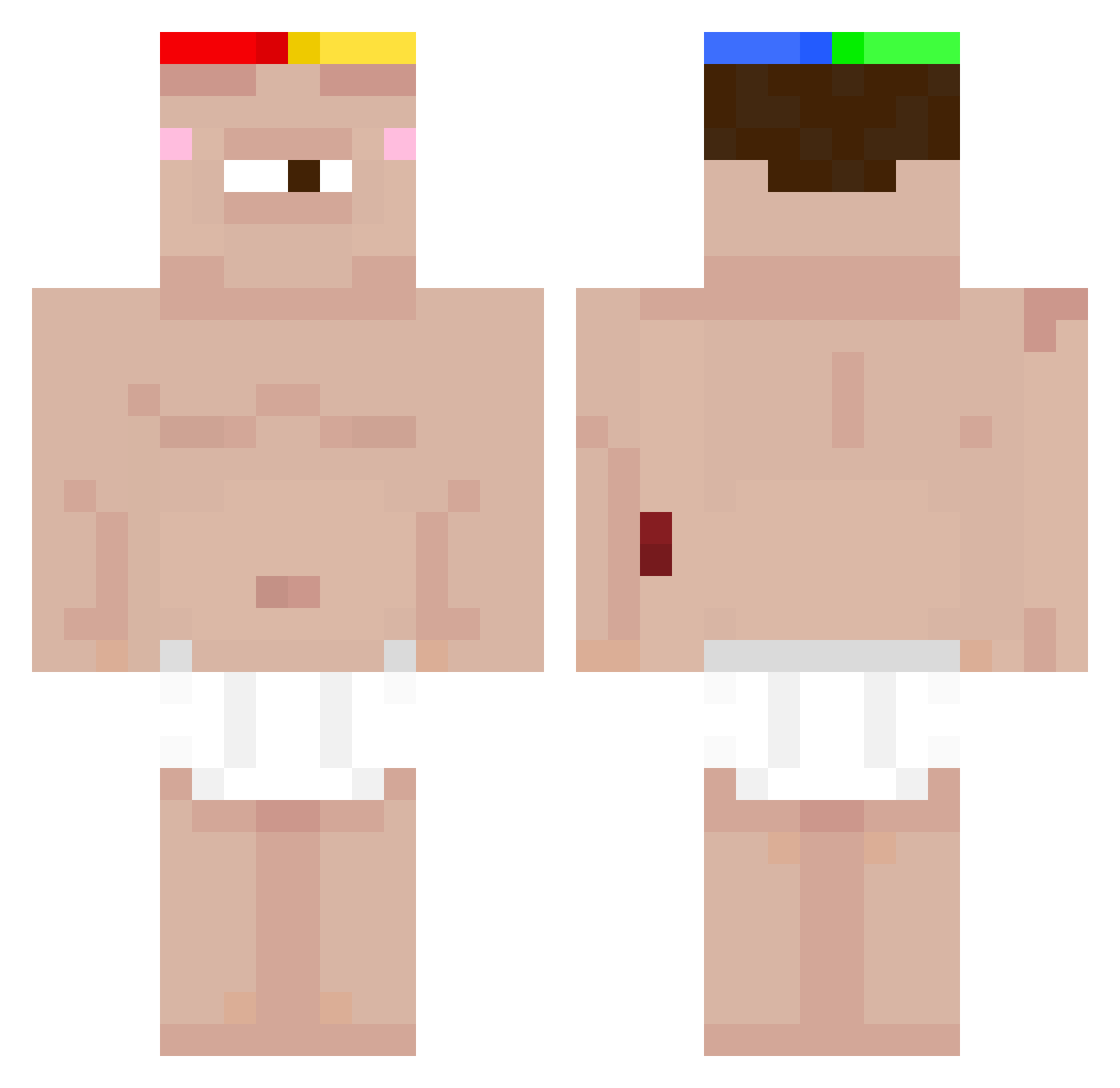 Diogao69 Minecraft skin, front and back view