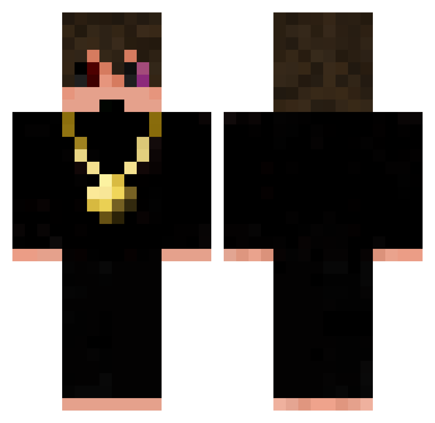 supplicating Minecraft skin, front and back view
