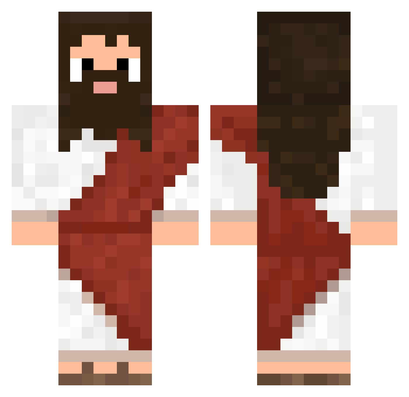 Irkcii Minecraft skin, front and back view