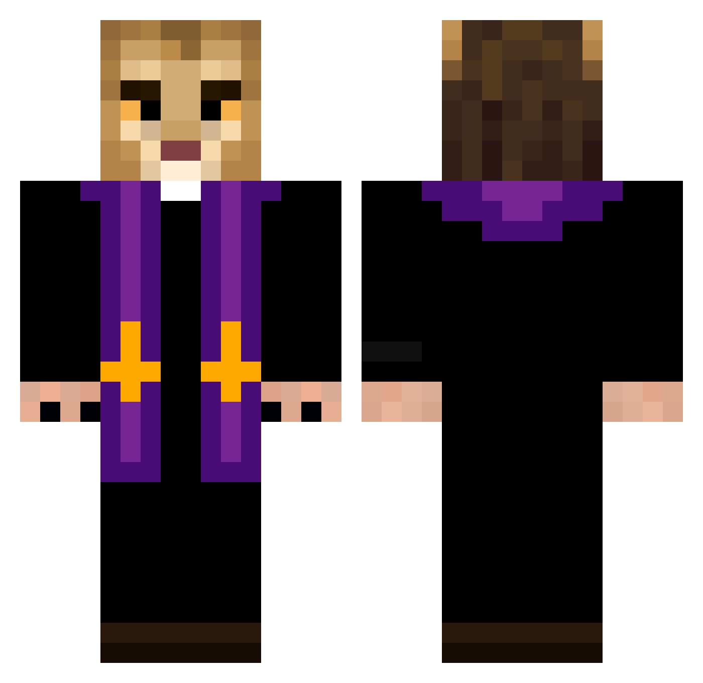 SirPrimal Minecraft skin, front and back view