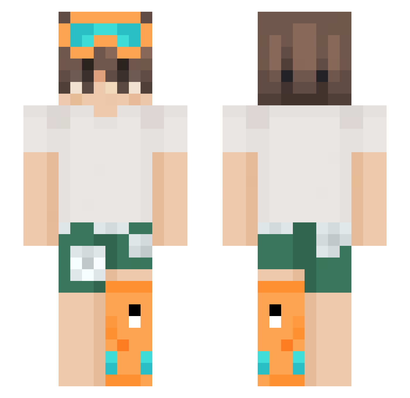 MikuNaaa Minecraft skin, front and back view