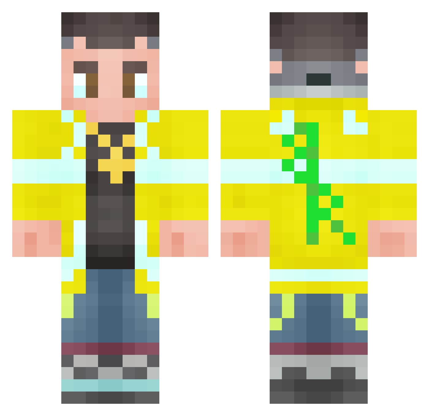 TheBossBoy1 Minecraft skin, front and back view