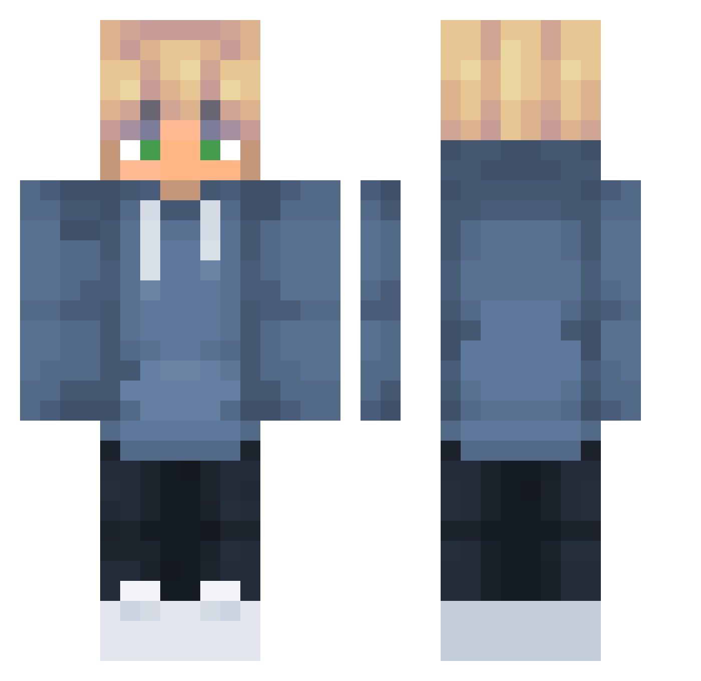Toyg Minecraft skin, front and back view