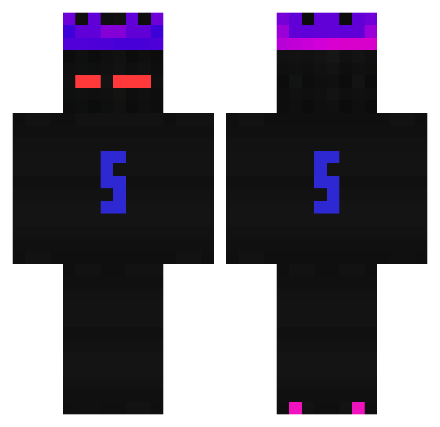 Kaelyfer Minecraft skin, front and back view
