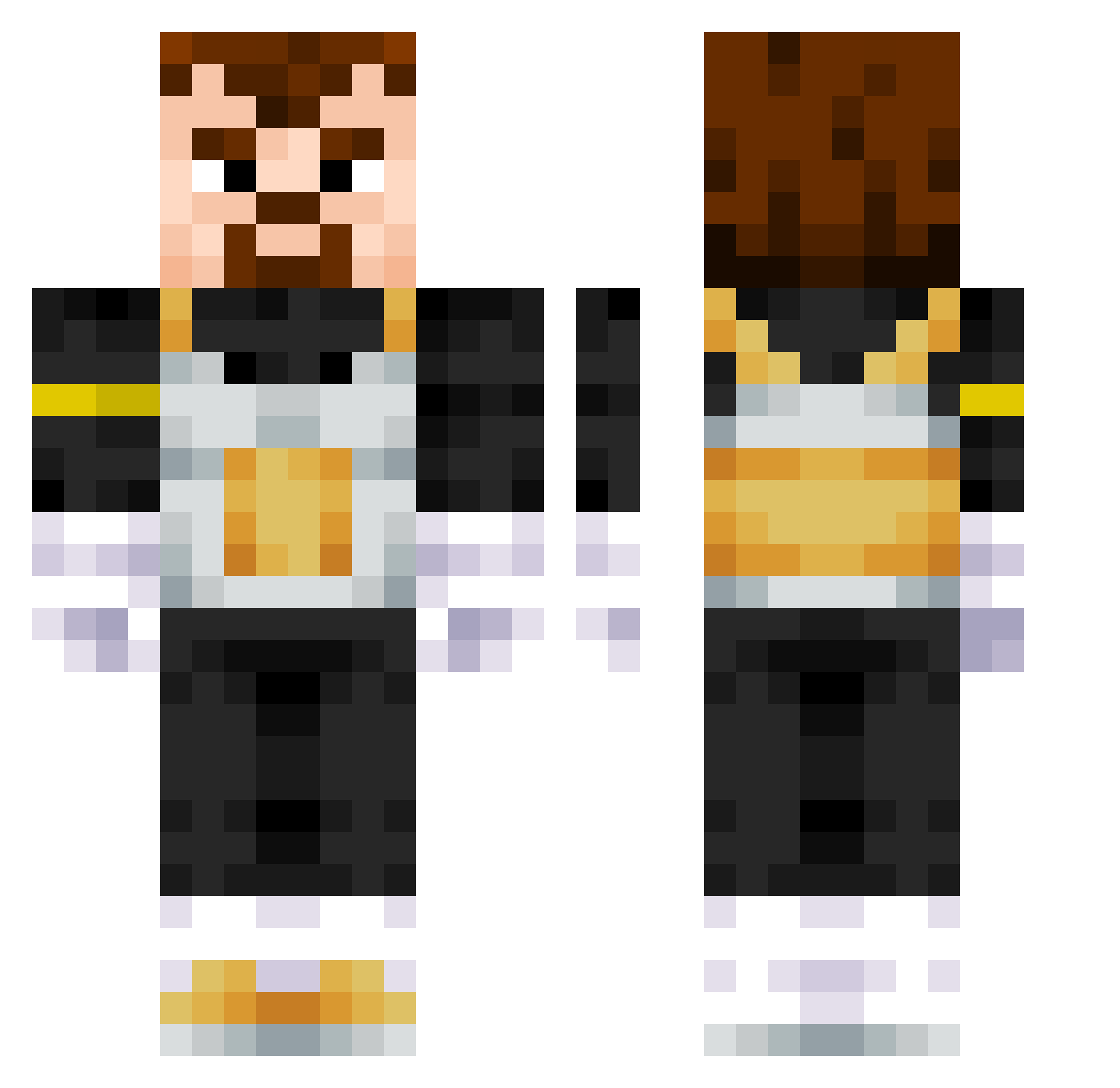Fenian Minecraft skin, front and back view