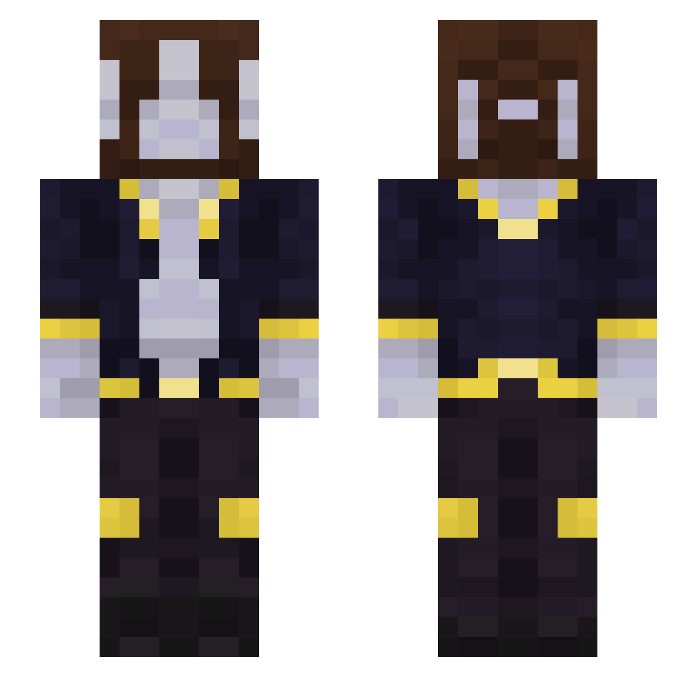Gogonegog Minecraft skin, front and back view