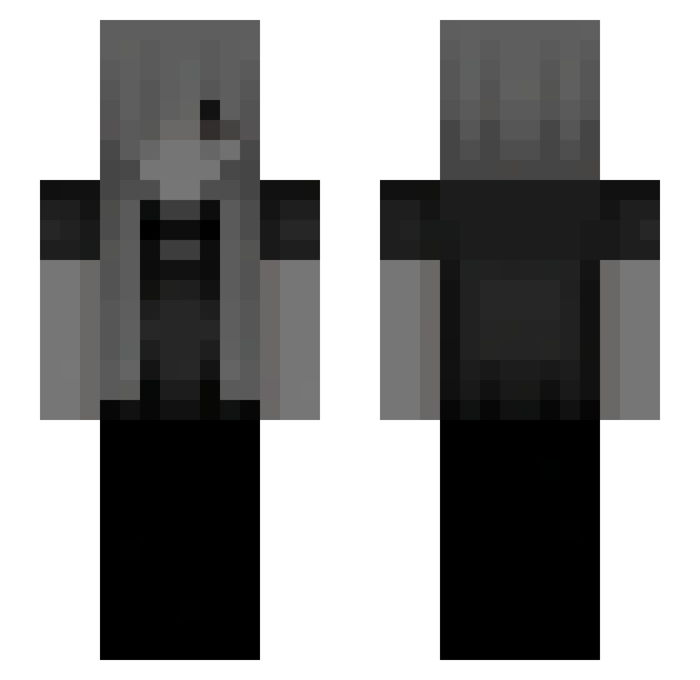Unbagged Minecraft skin, front and back view