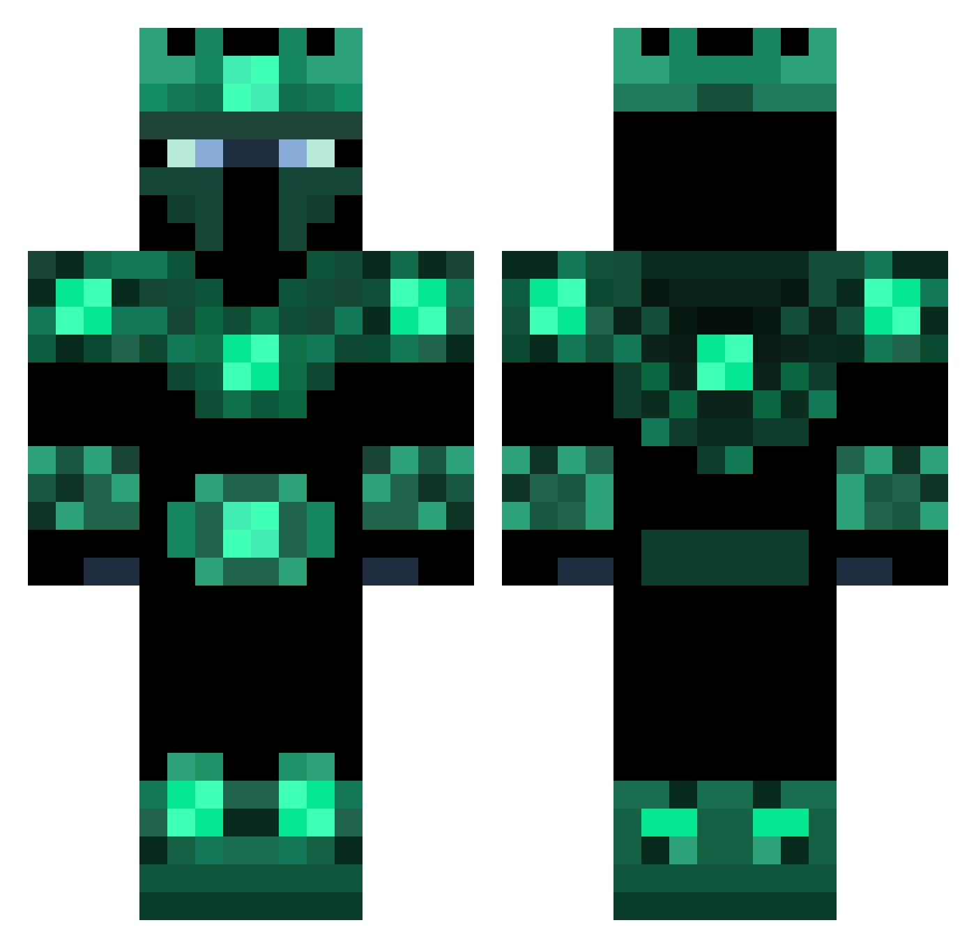 Error_ZoeGod Minecraft skin, front and back view