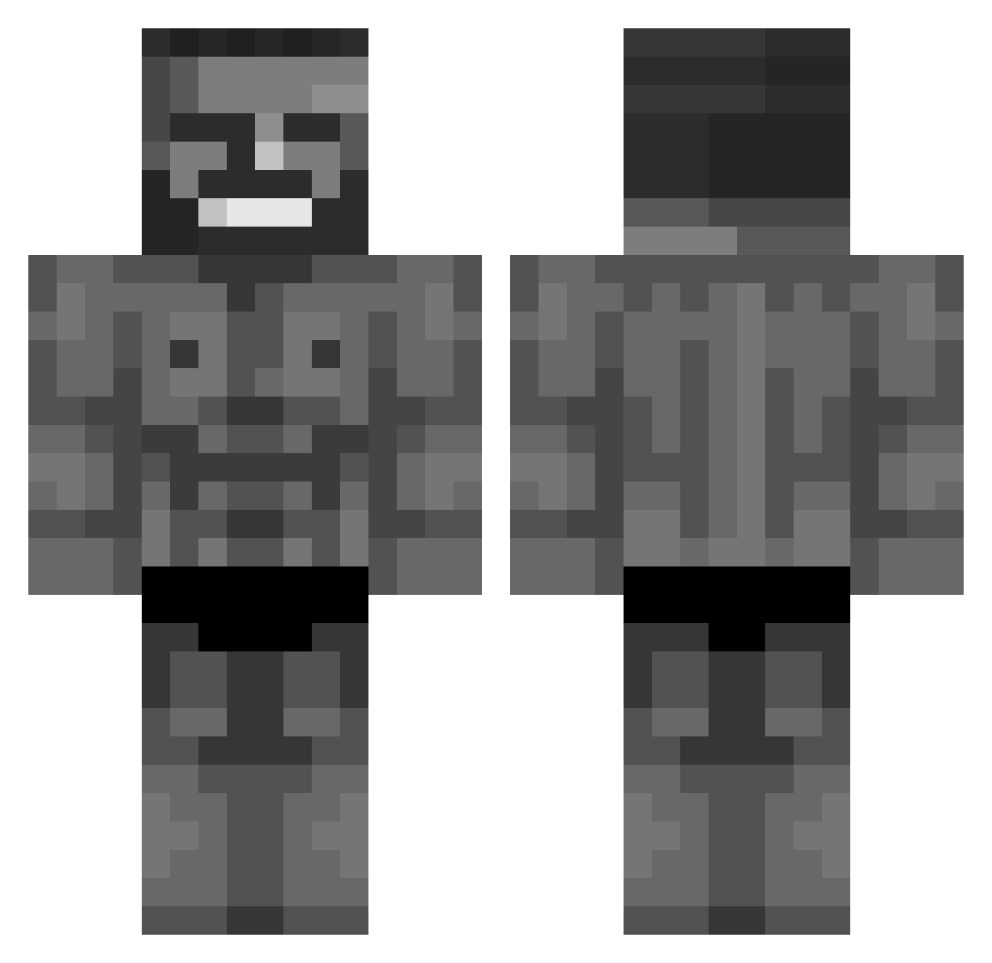 UNI5ON Minecraft skin, front and back view