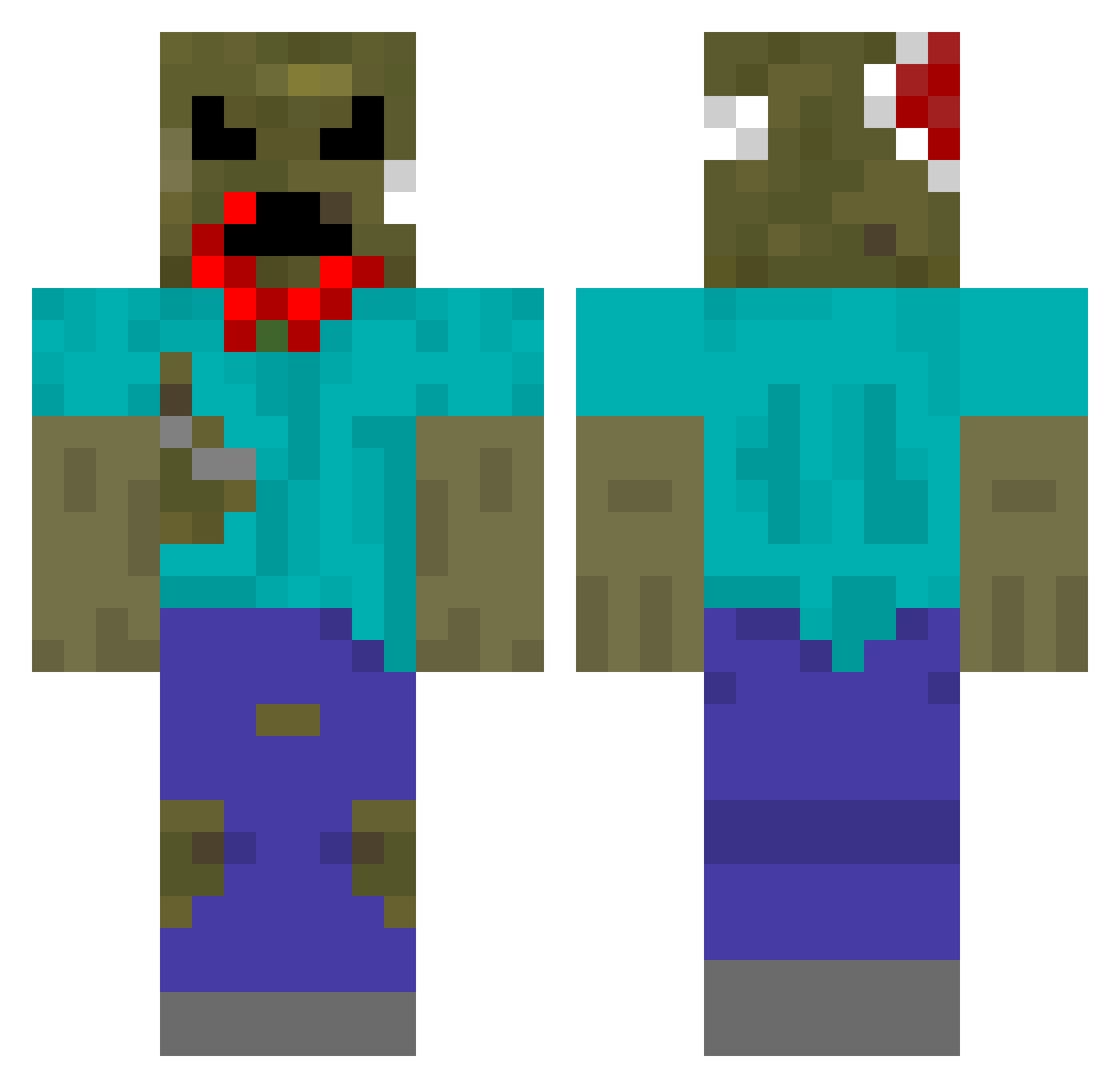 Shakespeare Minecraft skin, front and back view
