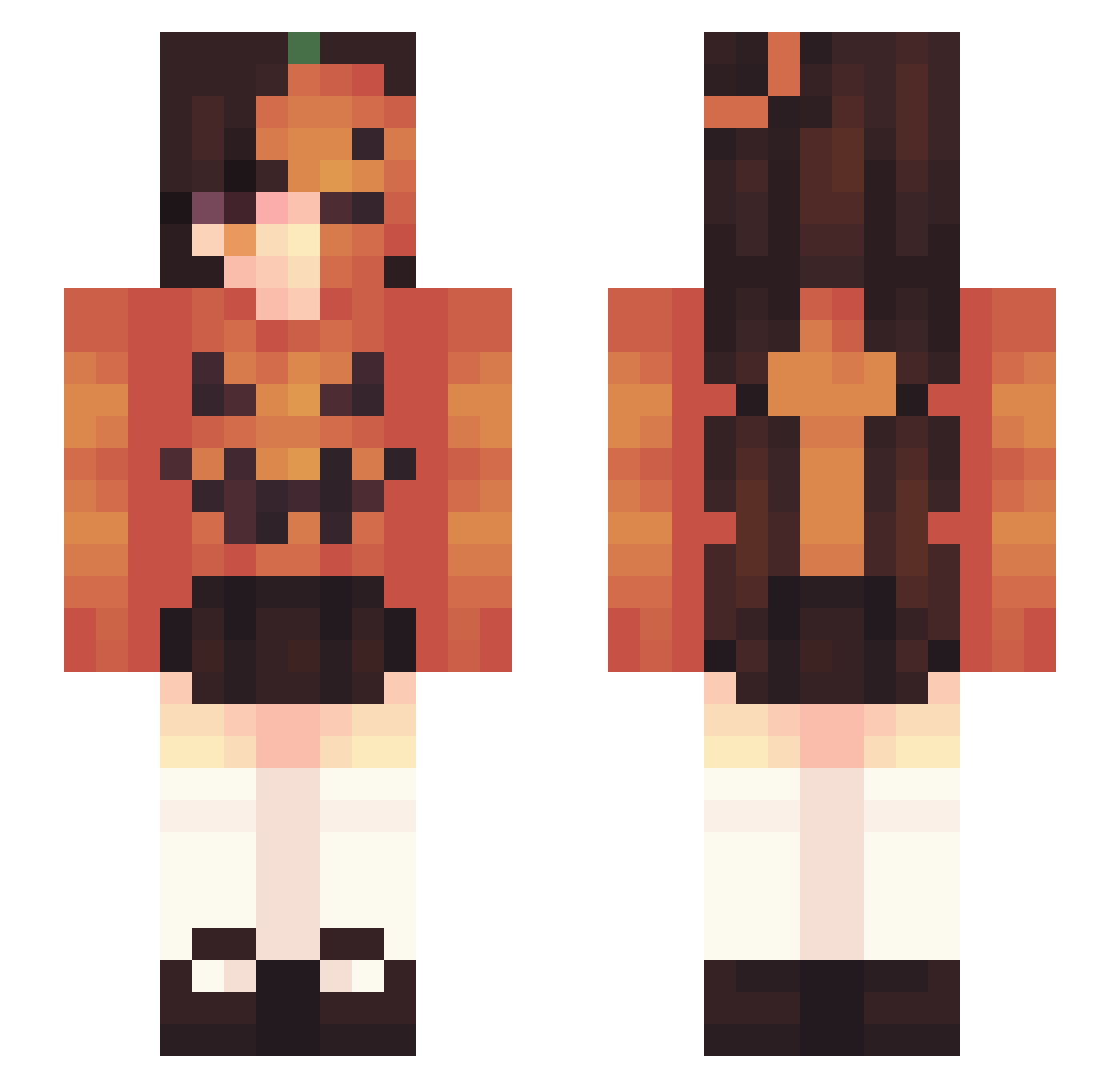 MrClaiRea Minecraft skin, front and back view