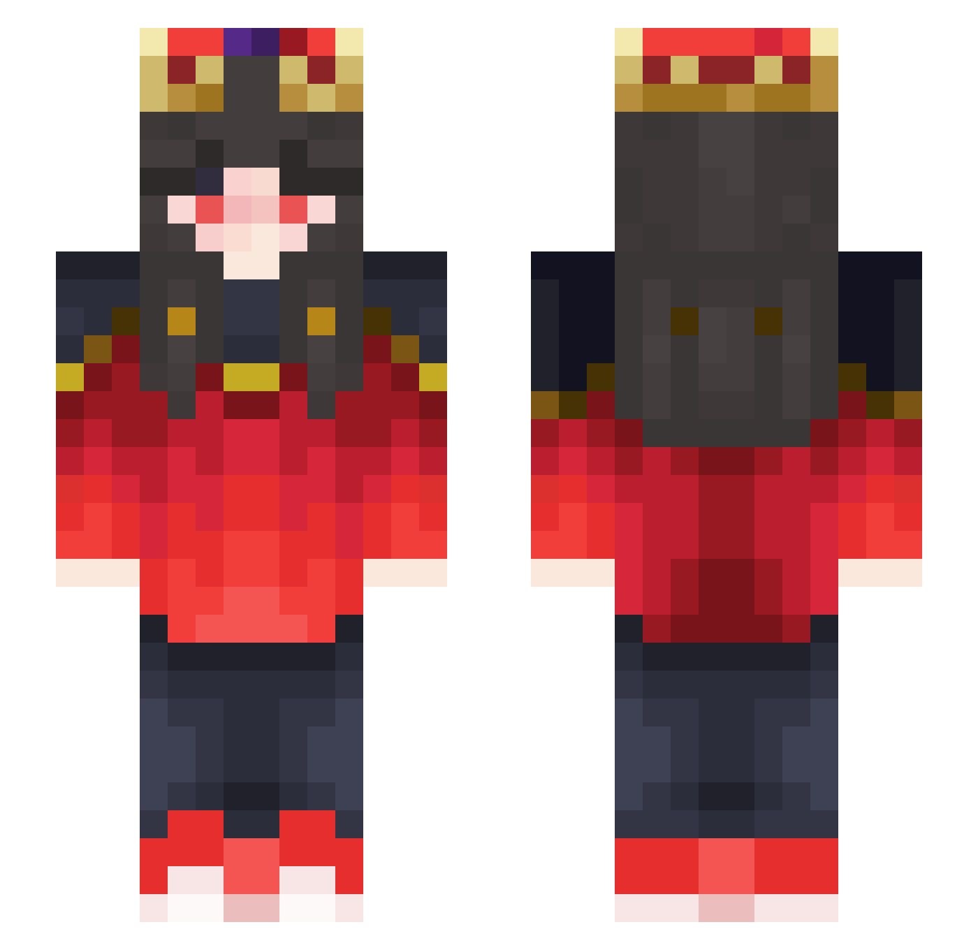 naokitty Minecraft skin, front and back view