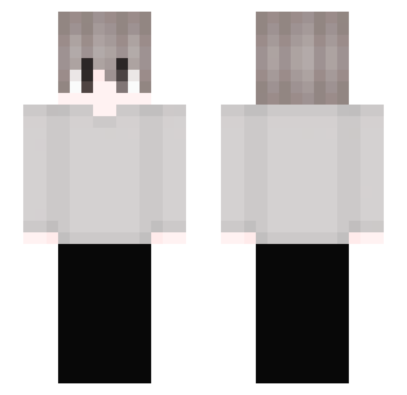 Yzhouz Minecraft skin, front and back view