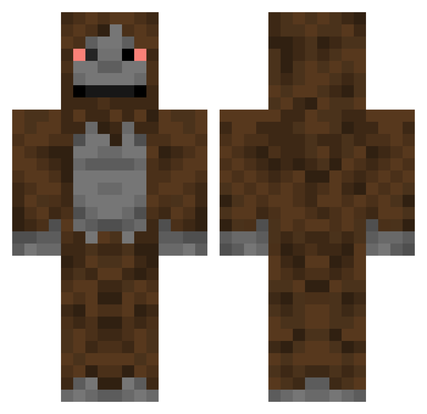 sober_ Minecraft skin, front and back view