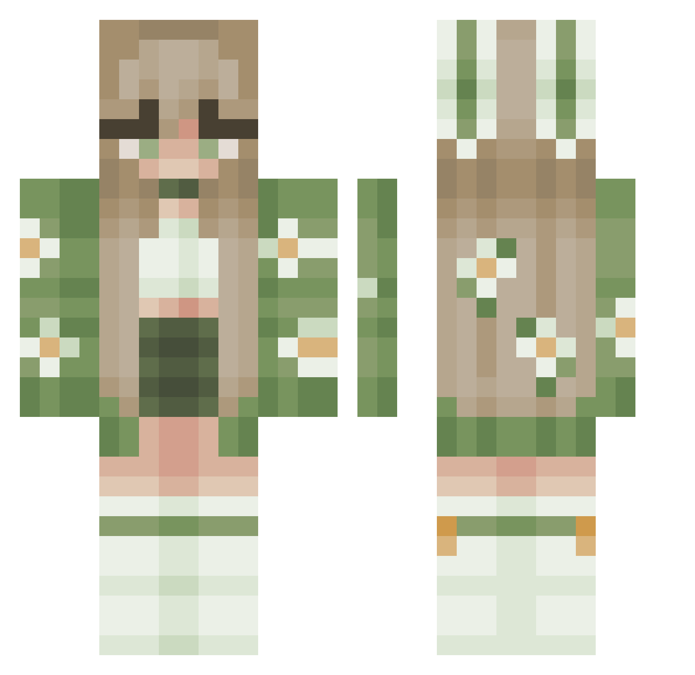 avobella Minecraft skin, front and back view
