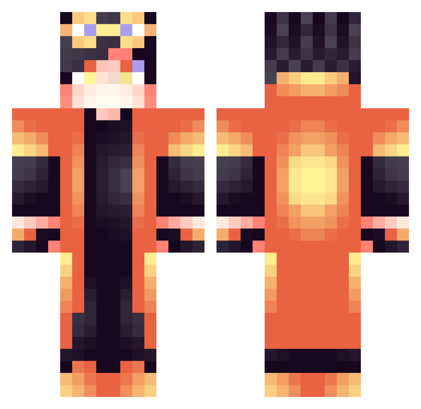 Veeechi Minecraft skin, front and back view
