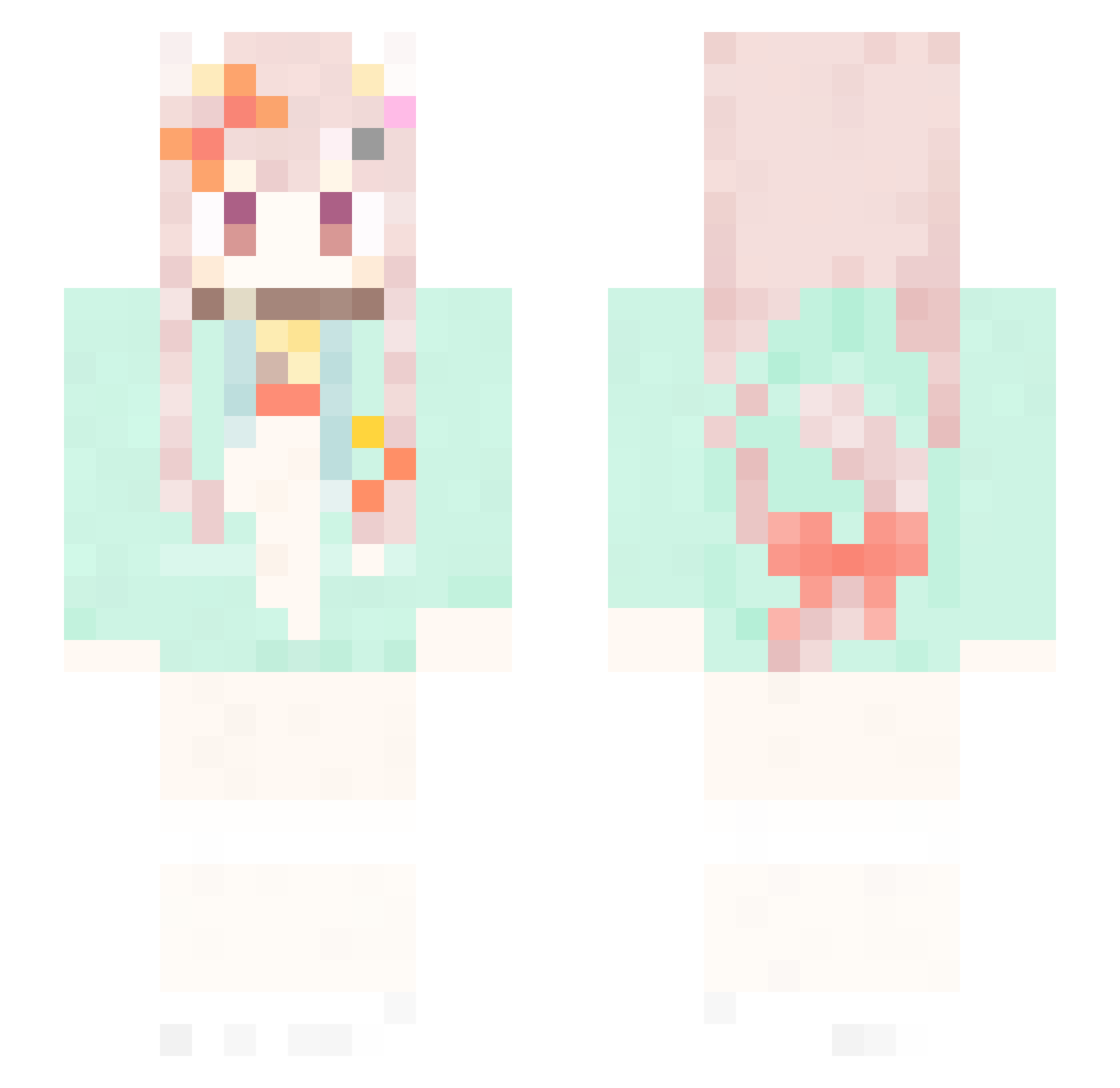 Feng_leya Minecraft skin, front and back view