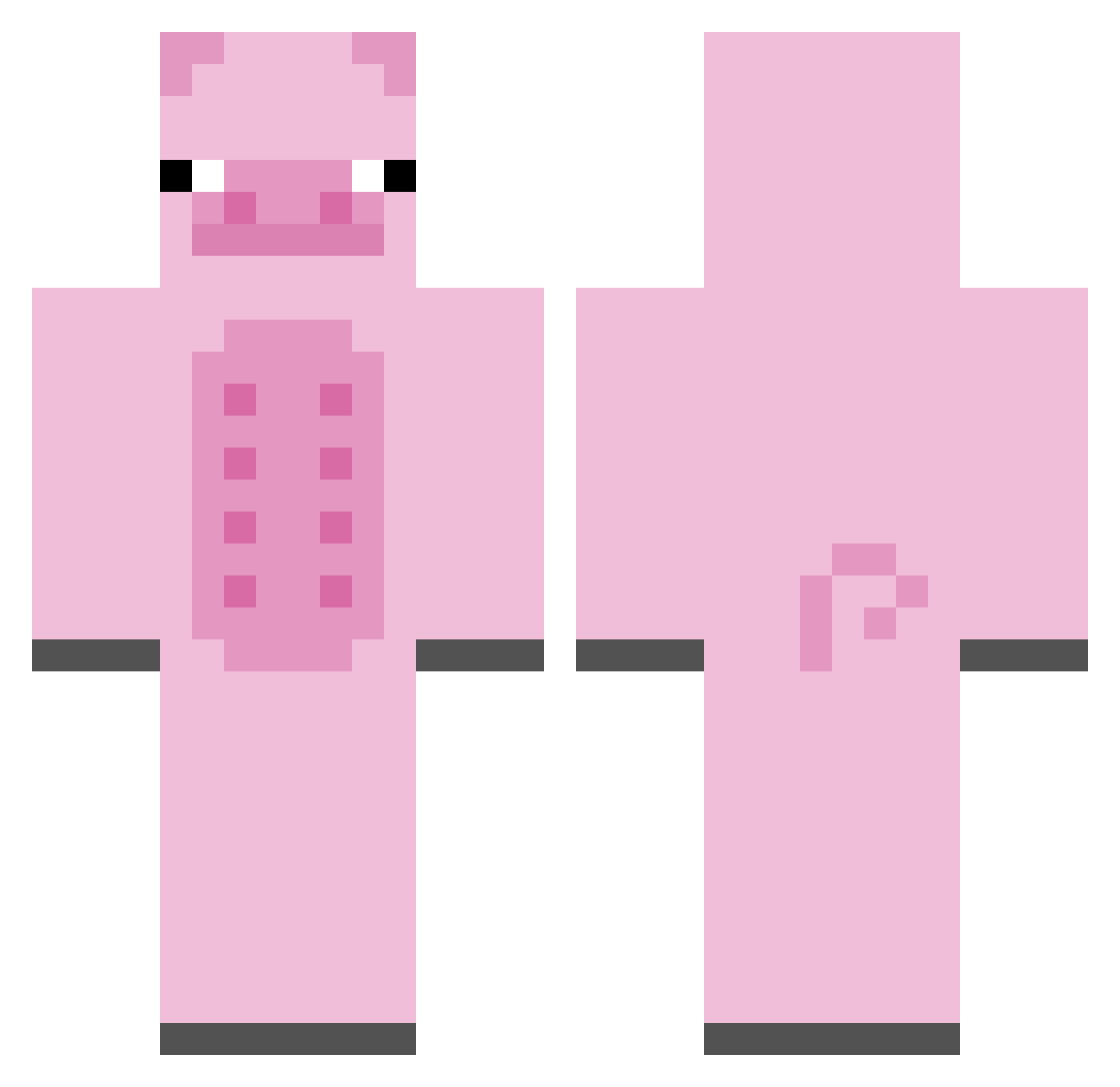 SouIex Minecraft skin, front and back view