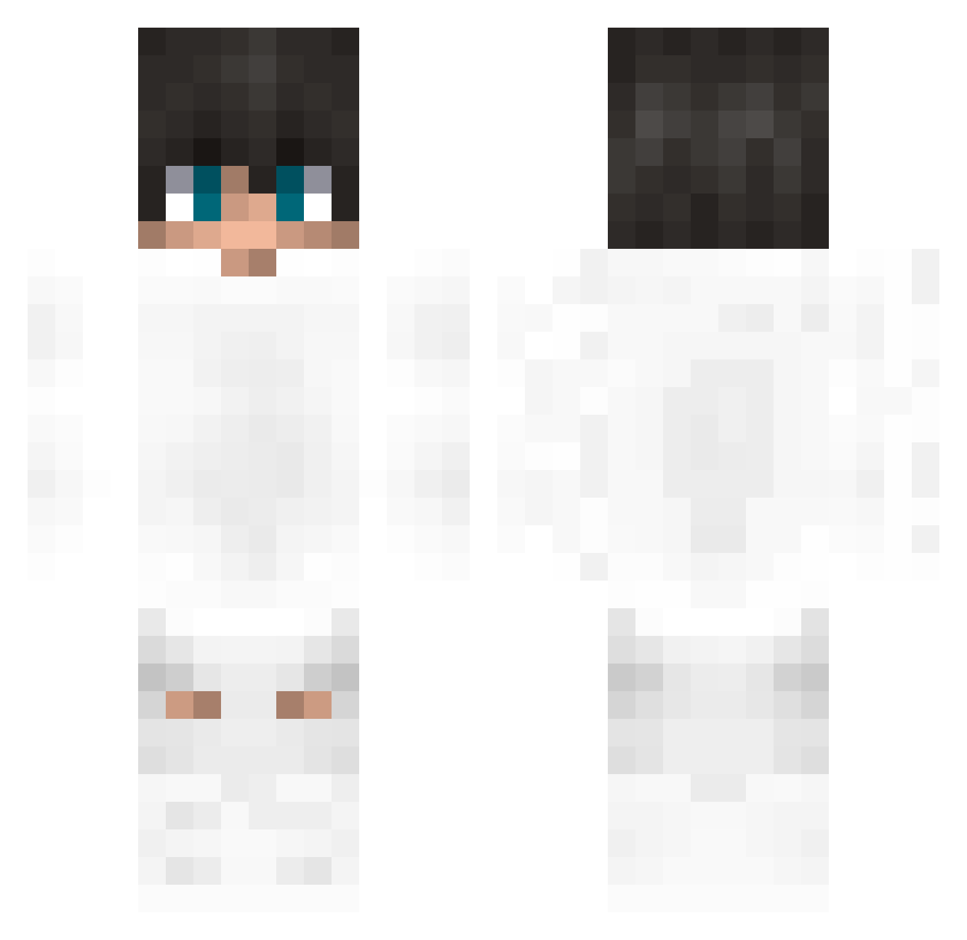 PZLOWMAN Minecraft skin, front and back view