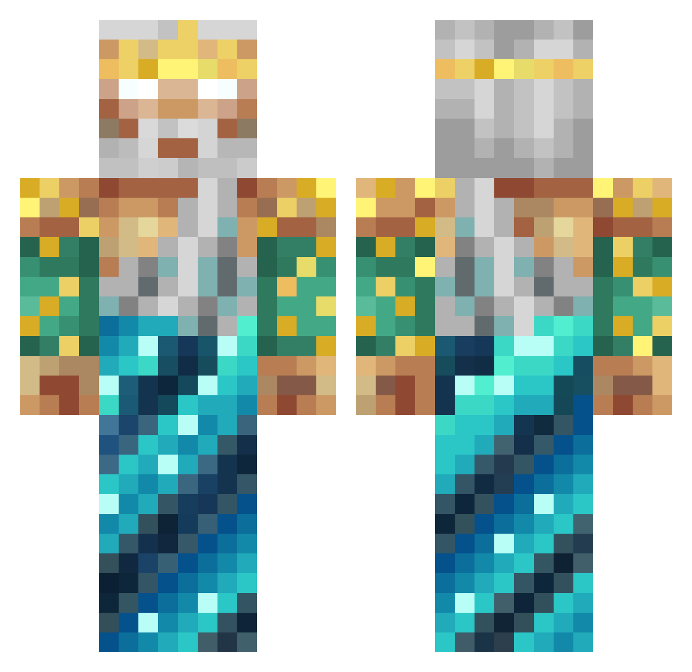 ZackHoffman Minecraft skin, front and back view