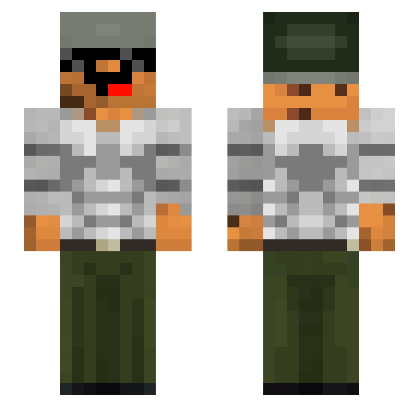 Cookieig Minecraft skin, front and back view