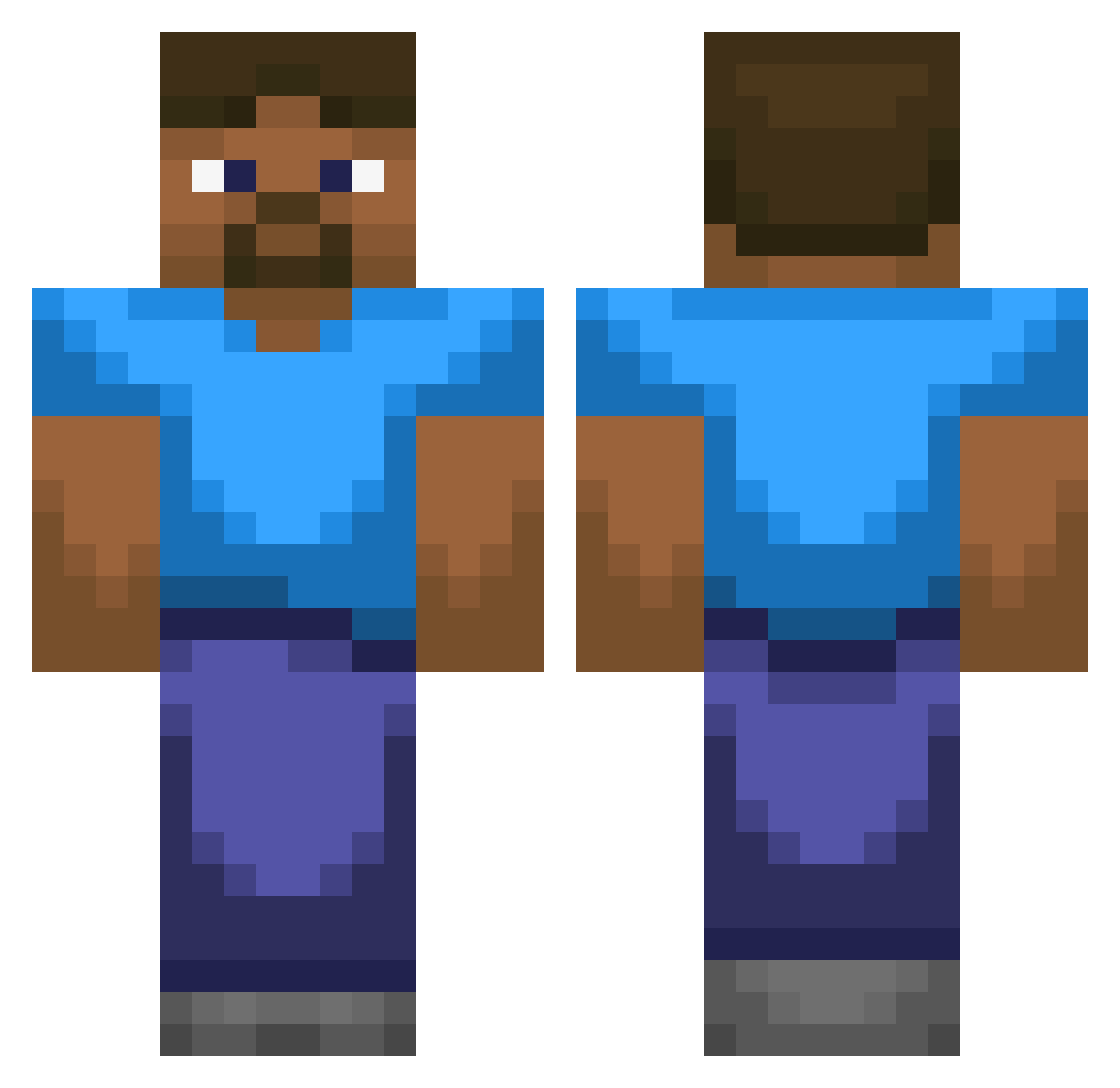 Recognize Minecraft skin, front and back view